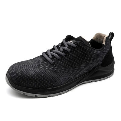 acheter Chaussures de travail à pieds en acier noir à tricot / chaussures de sécurité anti-écrasement online manufacture