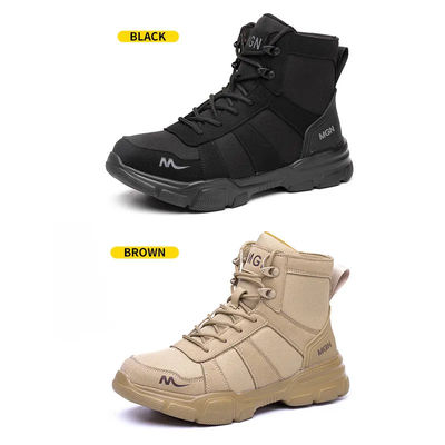 acheter Bottes de travail de sécurité légères jaune noir avec orteil en acier large / plaque Kevlar online manufacture
