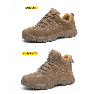 acheter Des chaussures de sécurité confortables en acier pour hommes et des bottes de travail brunes avec plaque de kevlar online manufacture