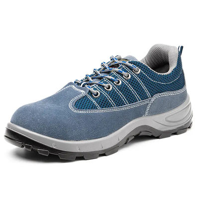 acheter Confort chaussures de sécurité en cuir authentique, chaussures de sport bleues pour le travail des hommes online manufacture