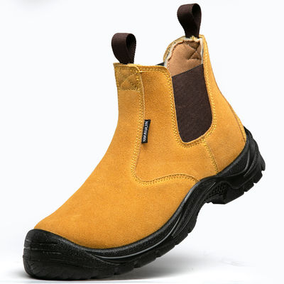acheter Chapeau à orteils en acier étanche Chaussures Chelsea Homme Chaussures de travail jaunes online manufacture