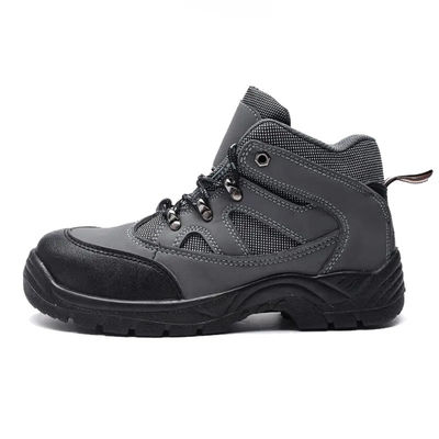 acheter Chaussures grises en cuir authentique S1 / S3 Chaussures de sécurité avec orteil en acier et plaque en acier online manufacture