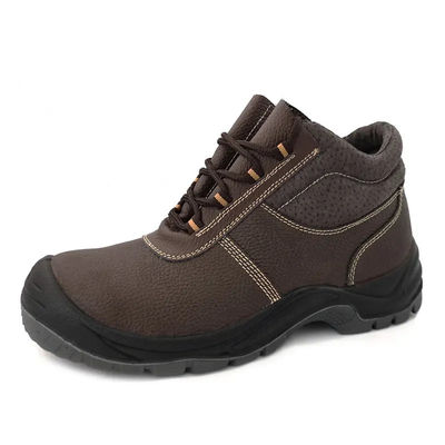 acheter S3 Bottes de sécurité étanches à l'eau Bottes de travail en acier à orteils en cuir véritable à mi-coupe online manufacture