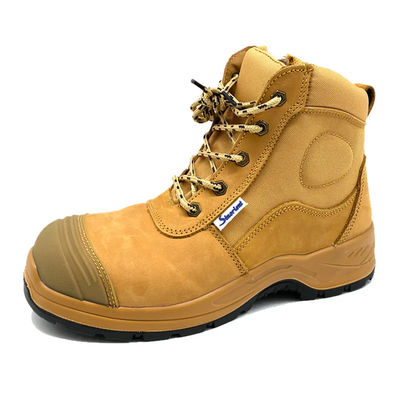acheter Bottes de travail de sécurité jaunes industrielles Nubuck Bottes en cuir avec orteil en acier online manufacture