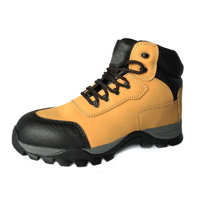 acheter Chaussures de travail de sécurité en cuir nubuck antidérapantes en caoutchouc en semelle jaune online manufacture