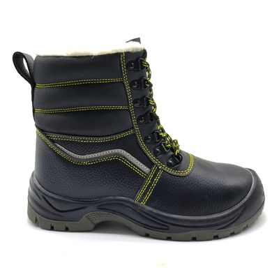acheter Bottes anti-ponture en cuir noir et en acier pour hommes Bottes de sécurité haut pour l' hiver online manufacture