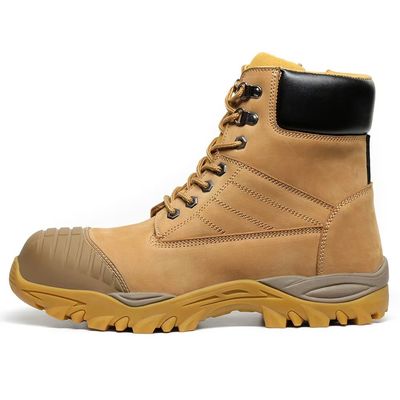 acheter Bottes à talons en acier personnalisé haut haut Martin Bottes de travail marron pour hommes online manufacture
