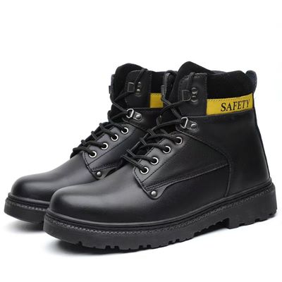 acheter Style léger Bottes Martin Jaune Noir Haute Haute Bottes de travail Pour Hommes online manufacture