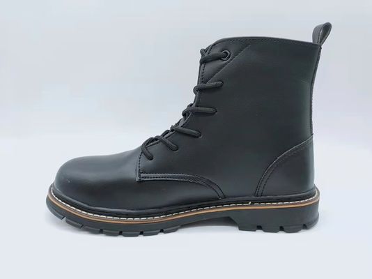 acheter Bottes de travail pour hommes à haut sommet Noir Bottes en cuir à la mode résistantes au glissement online manufacture