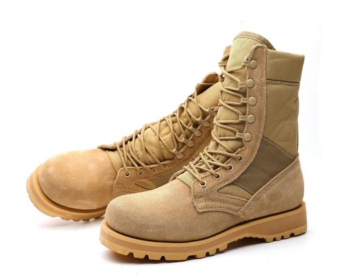 acheter Chaussures de sécurité tactiques en cuir suède haut haut chaussures de travail en laine doublée pour la chaleur online manufacture