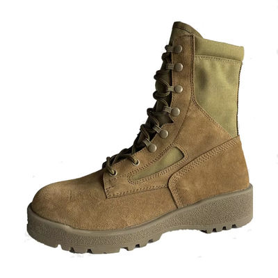 acheter Bottes de combat de couleur du désert Anti-dérrapage Soule en caoutchouc Bottes d'entraînement en plein air online manufacture