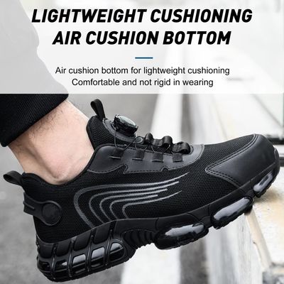 acheter Chaussures de sécurité en microfibre noire à semelle enduite d'air pour la sécurité industrielle online manufacture