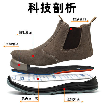 acheter Chaussures de travail en caoutchouc en acier anti-écrasement online manufacture