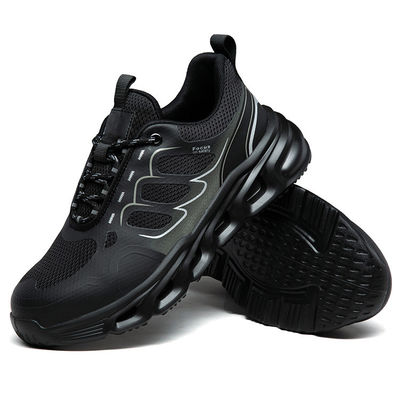 acheter BOA Boots de travail à bouton tournant TPU volant tricoté Noir Chaussures de sécurité industrielles avec Kevlar Mid Sole et anti-écrasement EVA Sole online manufacture