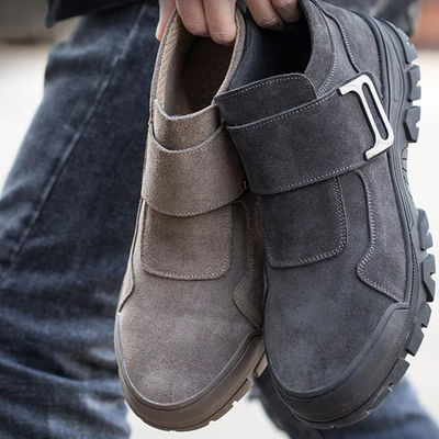 acheter Chaussures de sécurité confortables pour hommes soudage chaussures de travail en suède avec semelle en caoutchouc bouton Kevlar online manufacture