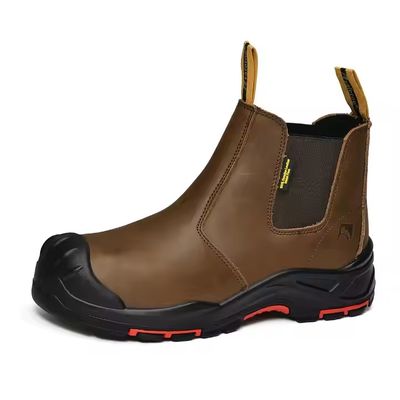 acheter OEM Brown Genuine Leather Work Shoes Insulation Safety Shoes Kevlar Safety Boots Security Work Booots Pu+rubber Sole online manufacture