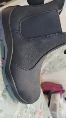 acheter OEM Brown Genuine Leather Safety Boots Plastic Toe Kevlar Chelsea Safety Shoes PU+Rubber Sole Work Shoes Security Work Boots online manufacture