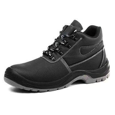 Chaussures de sécurité en cuir noir authentique en acier