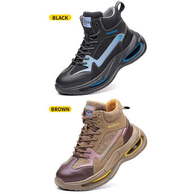 Soudage des chaussures de sécurité avec plaque de kevlar jaune des bottes légères en acier aux orteils