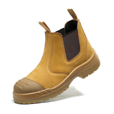 Chaussures de sécurité en acier Chelsea Brown Cow Split Chaussures en cuir pour hommes