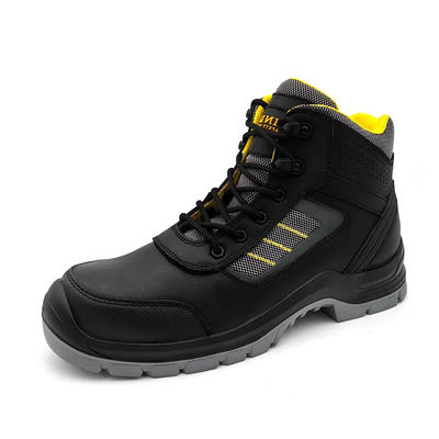 Bottes en cuir noir pour hommes Bottes de sécurité résistantes au glissement