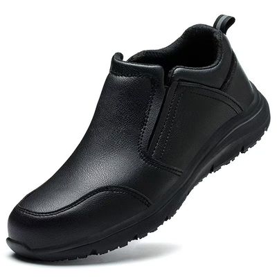 Chaussures de sécurité confortables et durables, noires, résistantes au glissement, chaussures de cuisinier anti-ponture