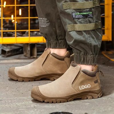 Bottes de sécurité pour hommes en caoutchouc isolé 6kv suède avec Kevlarr Anti-poignard boots de travail à semelle moyenne