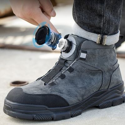 Bottes de sécurité à semelle intercalaire en kevlar pour le travail de sécurité en microfibre noire