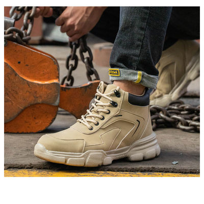 Chaussures de sécurité à semelle intermédiaire en Kevlar en microfibre en cuir Chaussures de travail à semelle en acier et en caoutchouc