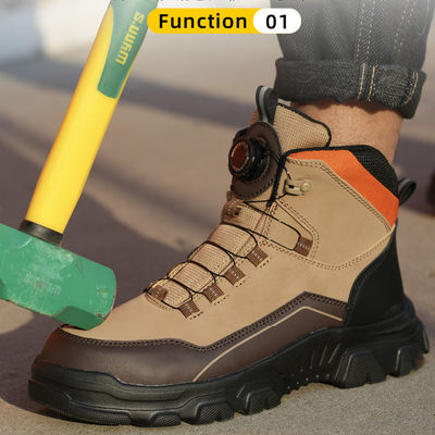 Chaussures de sécurité en cuir en microfibre Noir Chaussures de sécurité en caoutchouc antidérapantes Chaussures de travail de sécurité