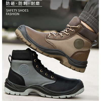 Bottes de travail pour hommes à injection en PU avec semelle intermédiaire en kevlar et design en cuir en microfibre