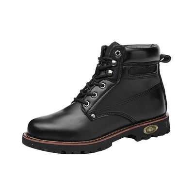 Chaussures de sécurité en cuir en microfibre noire, chaussures de travail à semelle de bœuf, chaussures pour hommes