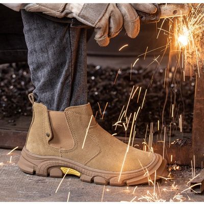 Chaussures de sécurité de soudage pour hommes en caoutchouc anti-écrasement