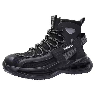 Boots de sécurité en tricot volant gris/noir EVA Boots de travail de sécurité OEM avec orteil en acier et semelle intermédiaire en kevlar