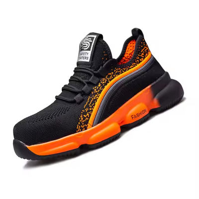 Chaussures de travail avec orteil en acier respirant en tricot volant