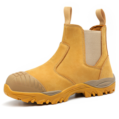 Bottes de sécurité en cuir microfibre OEM  Embout en acier Chaussures de sécurité en Kevlar Semelle en EVA Chaussures de travail Bottes de travail de sécurité
